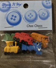 Dress It Up Scrapbook Train Buttons "Choo Choos" Great for Crafting