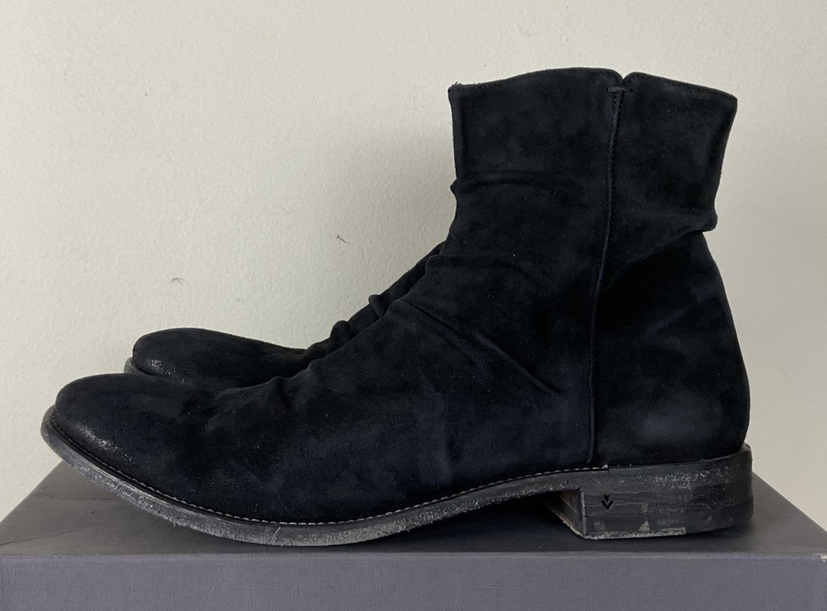 $748 John Varvatos Collection Morrison Sharpei Black Suede 