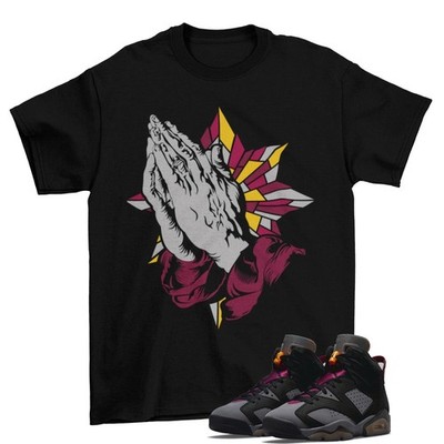 Bordeaux Blessed Shirt to Match Air jd 6 Retro Bordeaux BLACK/WHITE