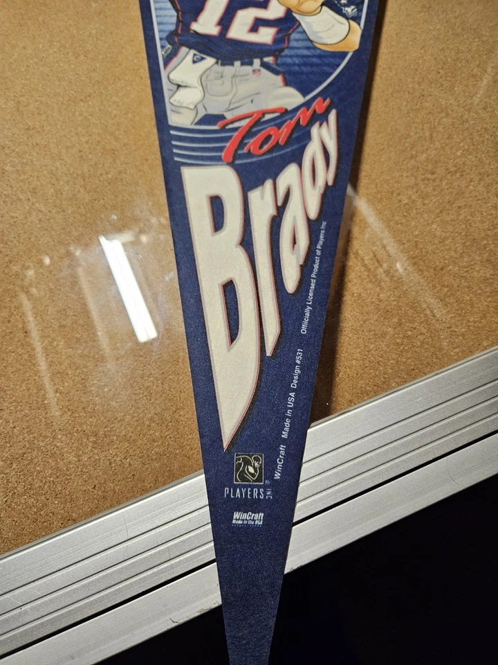 Tom Brady Limited Edition Numbered (1410/2002) Wincraft Pennant 2002 Patriots - Image 2 of 4