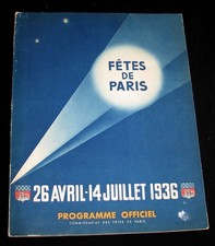 Fêtes de Paris programme officiel + rare plan métro calque stations EO 1936