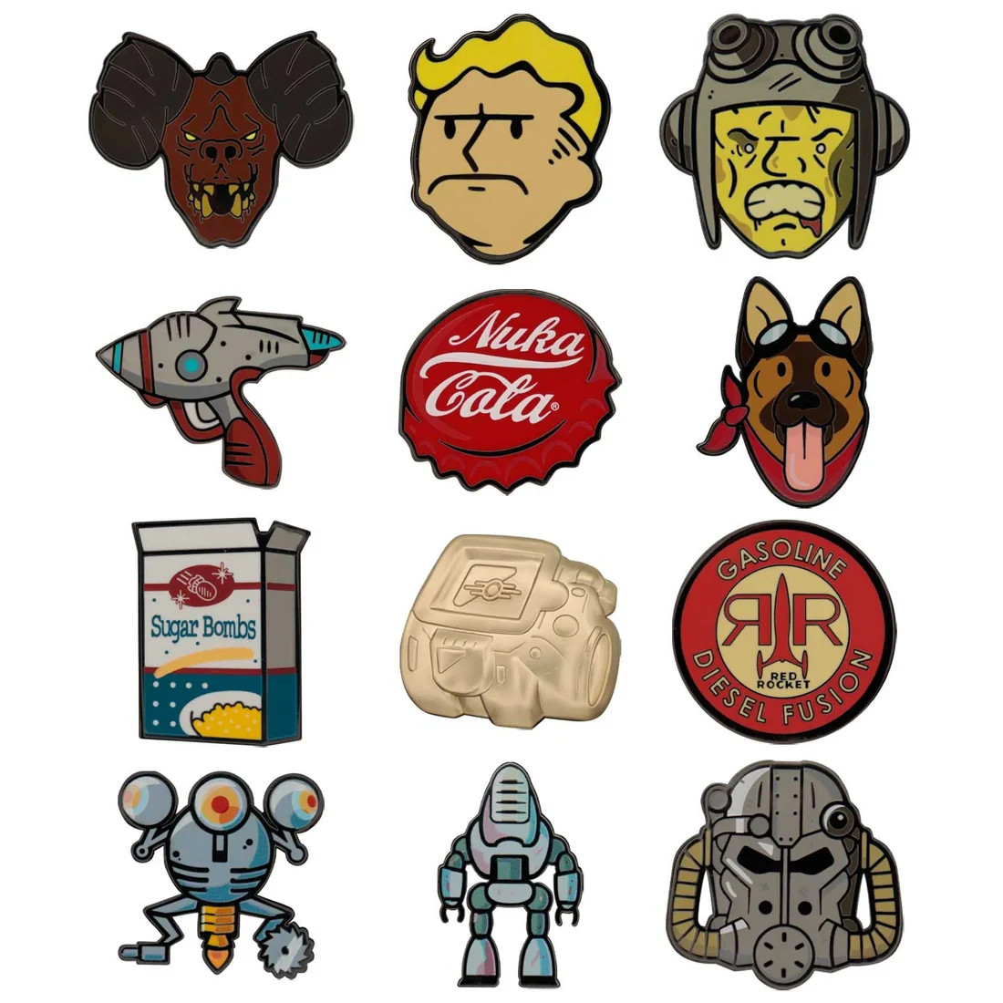 Fallout Mystery Pin Badge 12 Blind Boxes + Display Case Official
