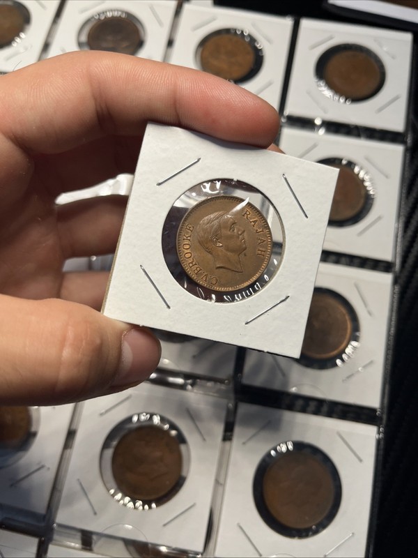 LOT OF 100 1937 Sarawak Copper Cent F-AU Malaysia Collection Rare Date B