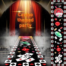 Thyle Casino Theme Party Decorations Red and Black 8" x (Runner) 