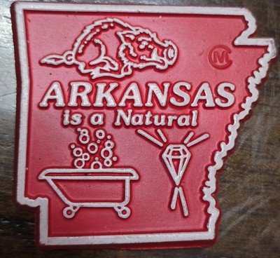 2''  ARKANSAS is a Natural Boar State Locker Fridge Magnet Souvenir Quartz Tub