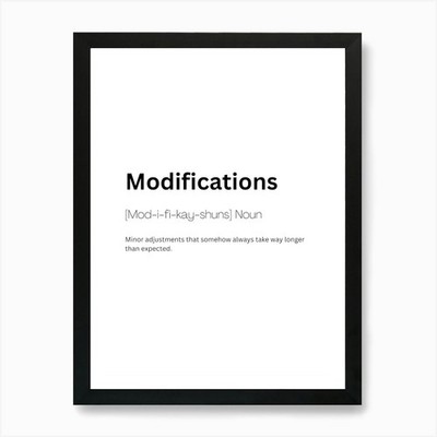Modifications Definition Meaning Ar Framed Wall Art Poster Canvas Print Picture