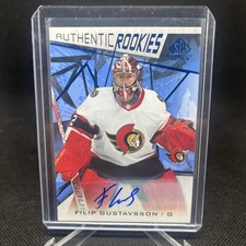 2021-22 Upper Deck SP Game Used Filip Gustavsson Authentic Rookie Auto 189 RC