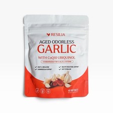 Resilia Garlic Extract 600mg Softgels 60 Count Odorless Aged Garlic Extra