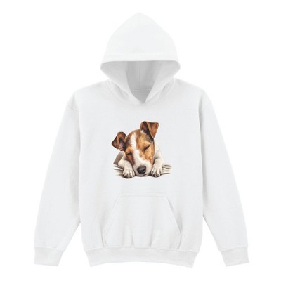 Schlafender Welpe Jack Russell Hunde Tiere Kinder Hoodie Grafik Pullover