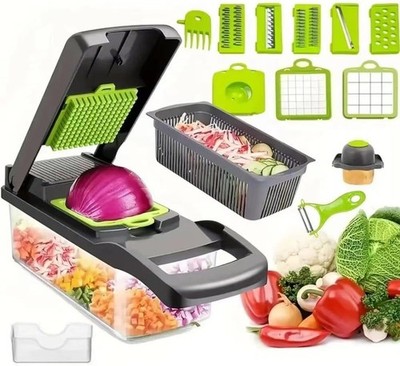 16-in-1 Gemüseschneider Klingen Multifunktions Gemüsehobel Zwiebel Obstschneider
