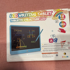 Color 12 Inch LCD Writing Tablet Kids Doodle Board w/ Stylus Pen Yellow ABC