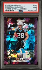 2017 Panini Prizm #249 Christian McCaffrey Purple Crystals Prizm /75 PSA 9 MINT