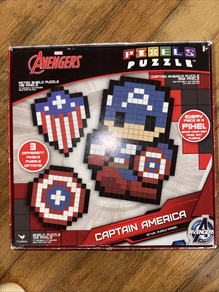 Nuevo en caja Marvel Avengers Capitán American Pixeles Puzzle 350 piezas 3 rompecabezas diferentes Foto 2 de 3
