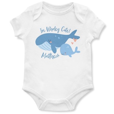 Personalisierter Strampler für Neugeborene Junge Im Wal Süß Wal Design Individuelles Baby...