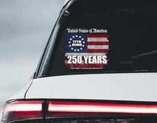 USA 250th Anniversary Car Decal, 1776 2026 American Flag Patriotic Multicolor