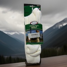 VTG Socks XL Thorlos GX15 Golf Crew Bulk Orlon Acrylic NOS 90's White USA 13-15.