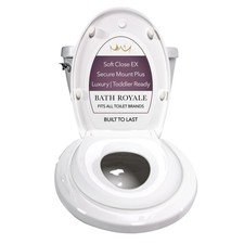 Potty Training Seat - Soft Close, Elongated White, Adult  Child Combo, Easy Fit