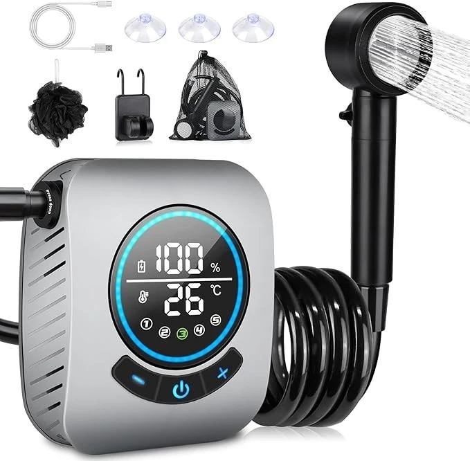 Doccia Da Campeggio, [Ricaricabile 6000Mah] Doccia Portatile