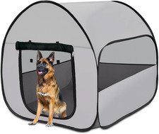Pop-Up Dog Kennel Enclosure Large - Large Portable Outdoor Pet Crate with Carry