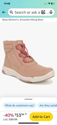 Ryka Women/Girls Amanda Hiking Boots Size W7/G5 In A  display picture 1