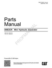 Caterpillar Cat 308E2CR Mini Hydraulic Excavator Parts Catalog Manual M0071298