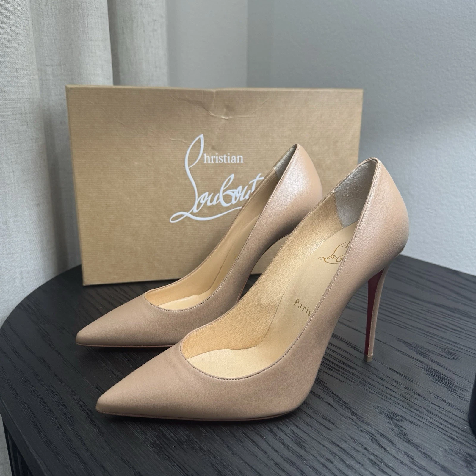Christian Louboutin — Christian Louboutin Kate 100 Pumps Nappa Leather Nude 38