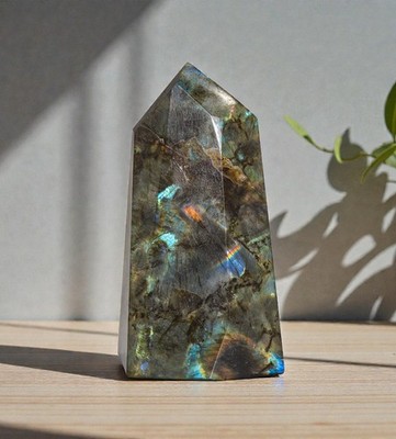 105mm Labradorite Brilliant Crystal , Mineral Specimen Stone Free Form Point