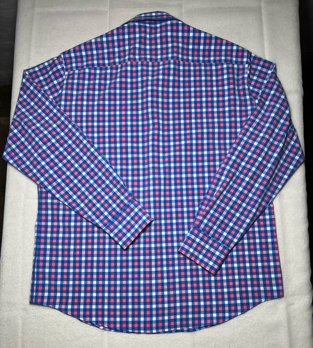 Peter Millar Koszula Męska XL Niebieska Koralowa Lato Komfort Zapinana na guziki Performance Kraid - Zdjęcie 5 z 7