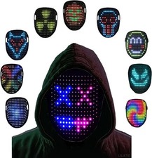 LED Mask with Gesture Sensing, 50 Patterns for Halloween Unisex Light Up Mask