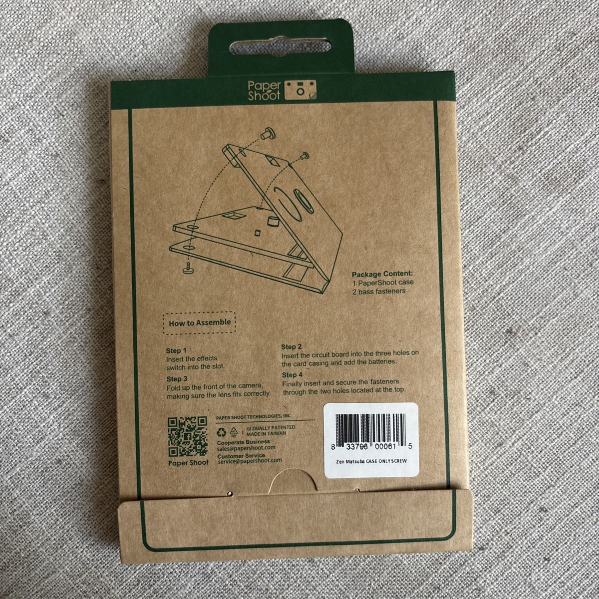 Paper Shoot Camera Zen Case ONLY color Matsuba Cardboard Eco
