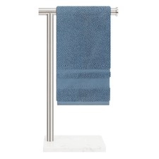 Standing Hand Towel Holder with Marble Base, 304 Stainless Steel Towel Rack, ...