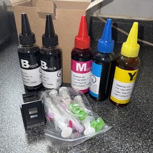 4-Color Bulk Ink Refill Kit for HP Inkjet Printer Cartridges 500ML