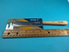 OPINEL Brunch Knife- Round Wide Tip Spreader- Beech Wood Handle- Stainless Steel