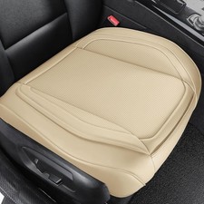 Seat Covers Front PU Leather Car Seat Covers, 2Pcs Universal Bottom -Beige