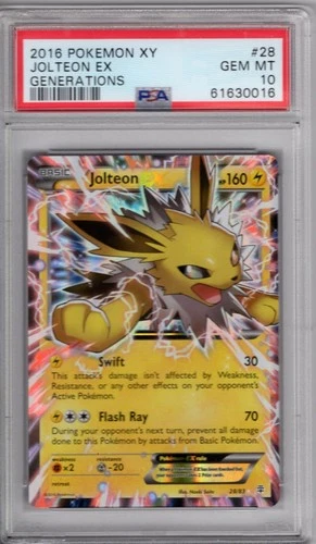 Pokemon X & Y Generations Card #28 Jolteon Ex PSA 10