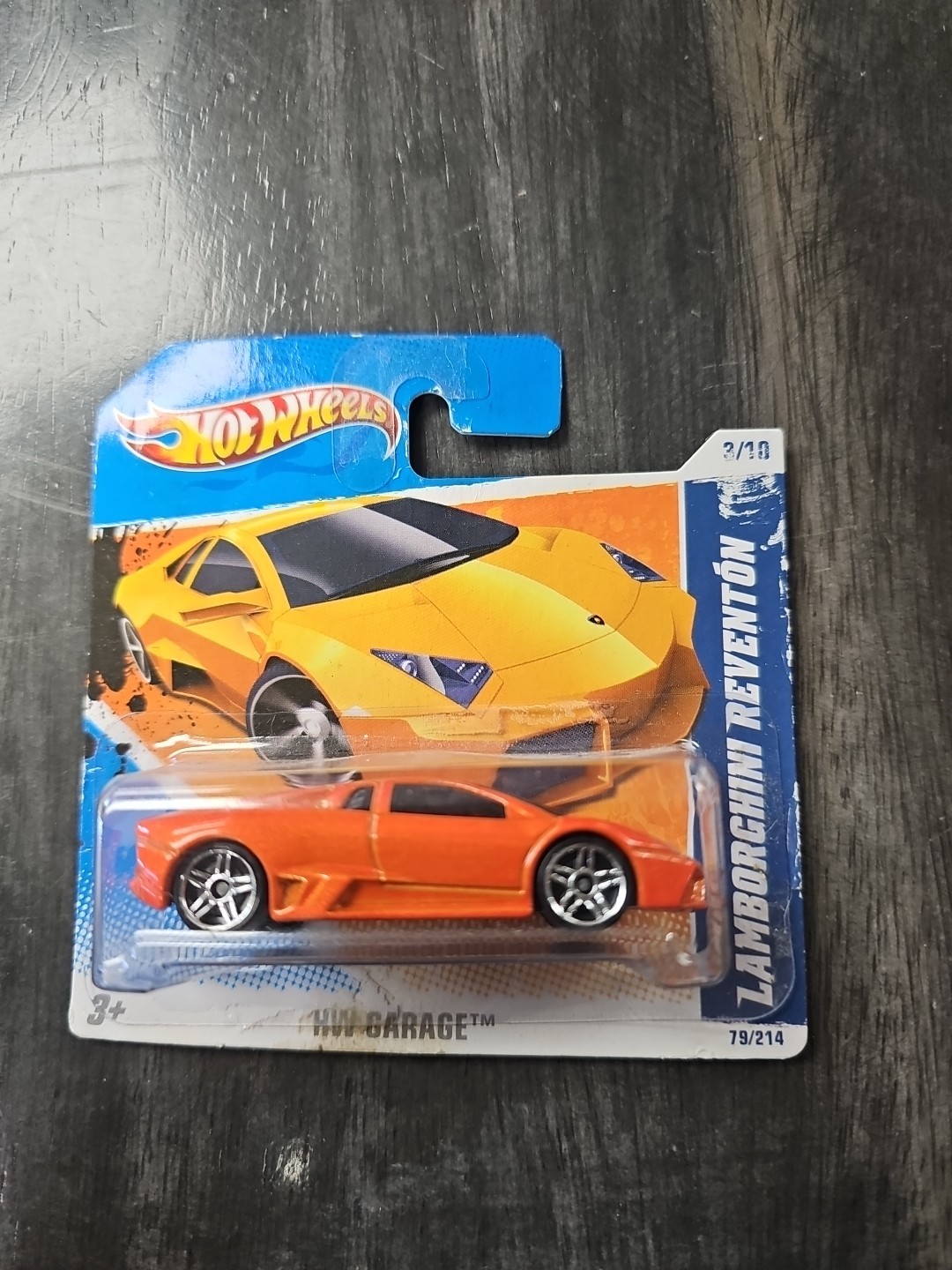 Hot Wheels 2011 #79 HW Garage #3 Lamborghini Reventon MOC Checkout Short Card