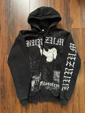 1 1Burzum Vintage Black Metal Band Zip Hoodie Rare 90s Filosofem