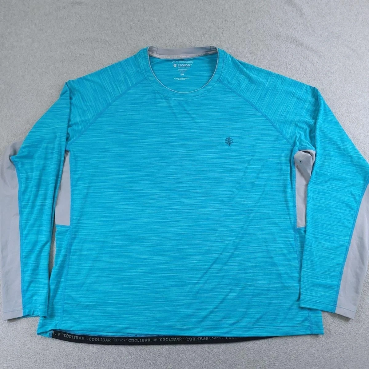 Coolibar Rash Guard Mens 2XL Blue Ultimate Long Sleeve UPF 50+ Swim Sun Shirt