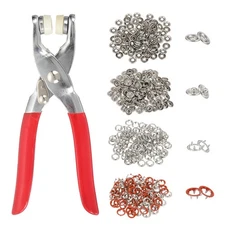 200Set Metal Snap Button Kit 9.5mm Hollow Prong Snap Button Tool Orange