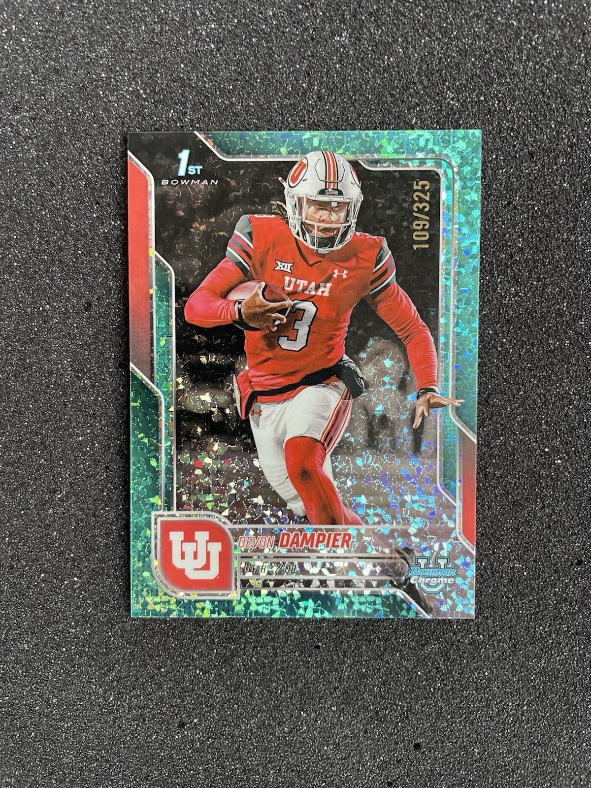 2025 Bowman Chrome University Devon Dampier 1st Aqua Mini Diamond /325! Utah