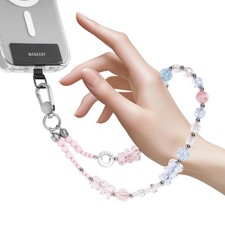 Beaded Phone Charm for Women - Cell Phone Wrist Strap with Teather Tab, Desig...