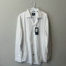 NWT Chaps Men's Slim Fit White Performance Dress Shirt Size XL 17 17 1/2 34/35