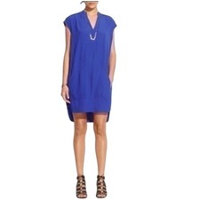 Madewell Women’s cobalt blue relaxed fit dress, v-neck, pockets, Size S
