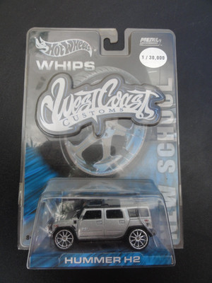 HOT WHEELS WHIPS  West Coast Customs HUMMER H2 SILBER   1:64