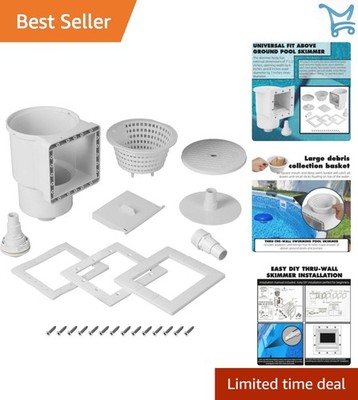 Universal Pool Skimmer Set Above Ground Durable ABS Wall Fit Easy DIY