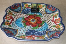 NICOLE MILLER HOME SPANISH MEDALLION MELAMINE DINNER PLATES MULTI-COLORED - S/4