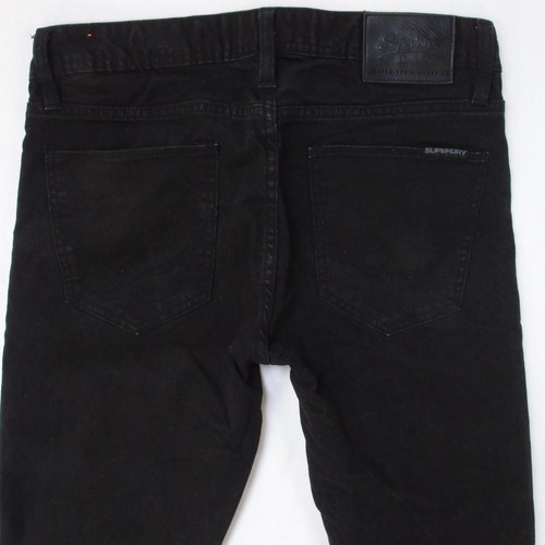 Herrens SuperDry CORPORAL SLIM Gerades Bein Elasthan Schwarz Jeans W31 L34 - Bild 3 von 6