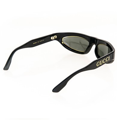 GUCCI ARIA 1062 Black Gold 003 Narrow Mask Sunglasses GG1062S