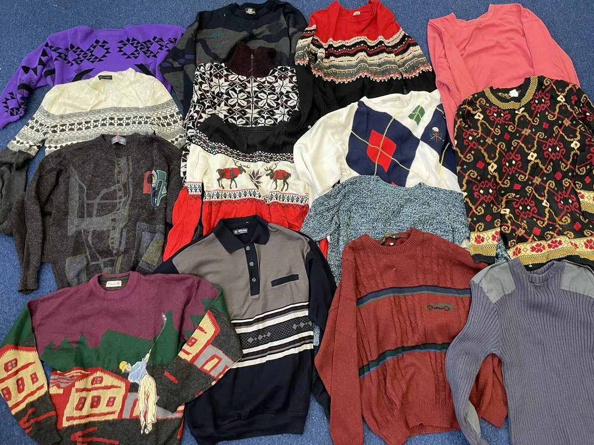 Vintage KNITWEAR JUMPERS 15 PIECE MIX WHOLESALE | VINTAGE BULK JOB LOT |  eBay