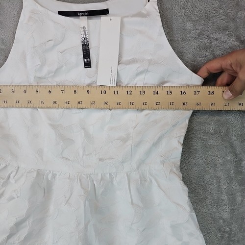 Kensie Butterfly Texture Sundress Womens Size M White Fit & Flare Mini Satin NWT - Picture 8 of 9